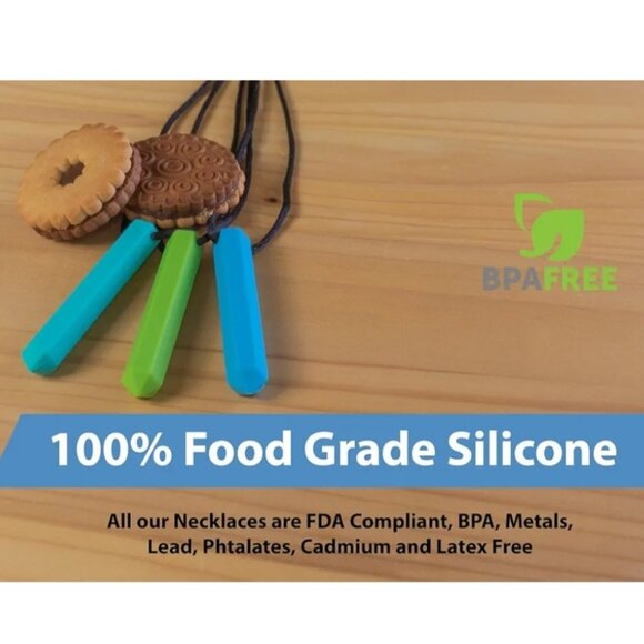 Set Of 3 Chew Chew Sensory Necklaces – Biting, Thumb Sucking, Smoking, Over Eat - Picture 5 of 10